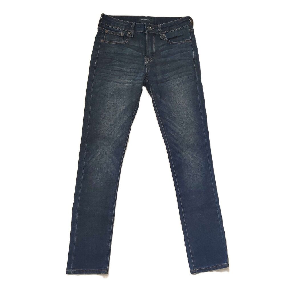 Aeropostale Mens Slim Fit Dark Wash Denim Jeans Stretch Pants Size 29x32 Blue